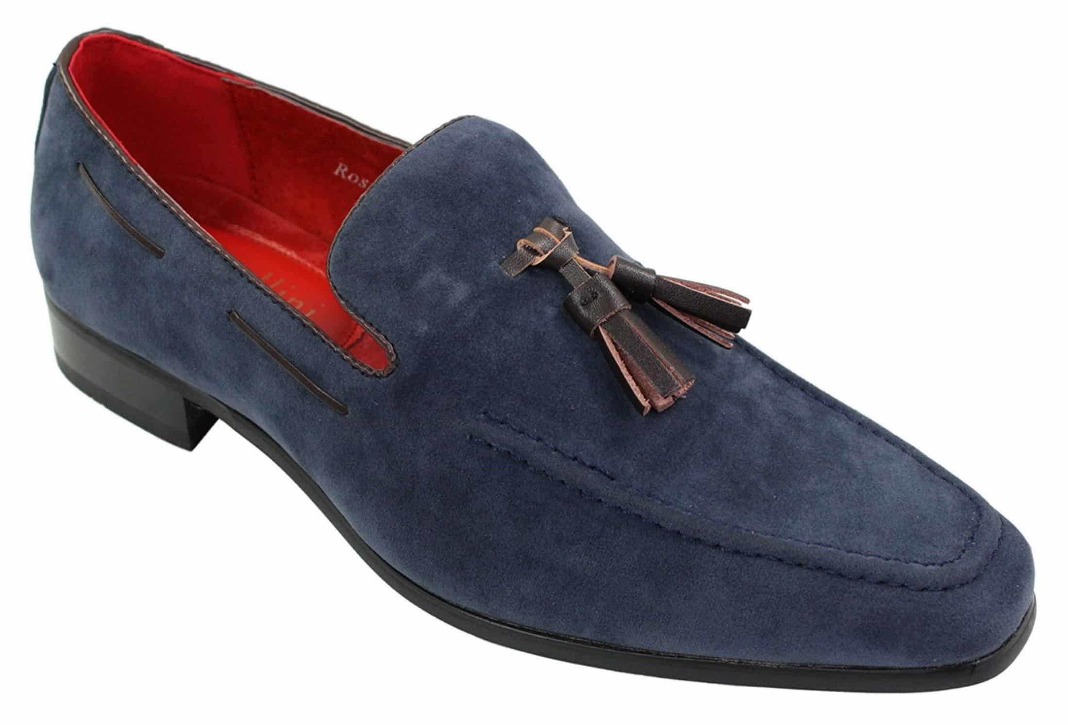 Mens Suede Loafers Driving Shoes Slip On Tassle Design ...