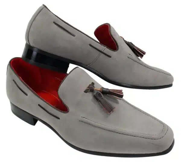 Mens Suede Loafers Driving Shoes Slip On Tassle Design Leather Smart Casual