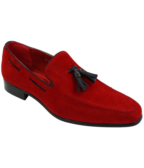 Mens Suede Loafers Driving Shoes Slip On Tassle Design Leather Smart Casual