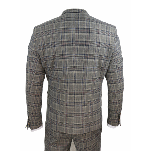 Mens Grey Сheckered 3 Piece Suit: Buy Online - Happy Gentleman