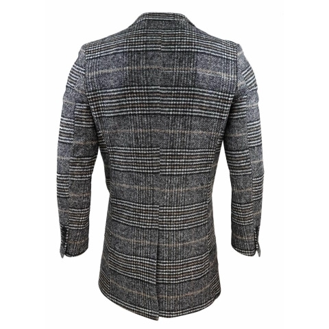 Mens Tweed Check Overcoat: Buy Online - Happy Gentleman