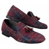 Mens Tweed Check Tassle Shoes
