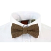Mens Tweed Herringbone Textured Marc Darcy Bow Ties Vintage Retro Tan Brown Nelson