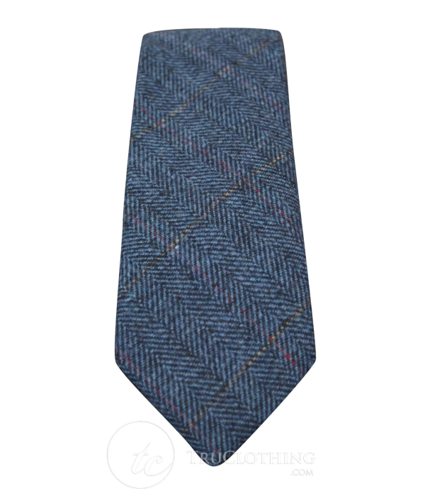 Mens Tweed Herringbone Textured Marc Darcy Ties Classic Vintage Retro Deon