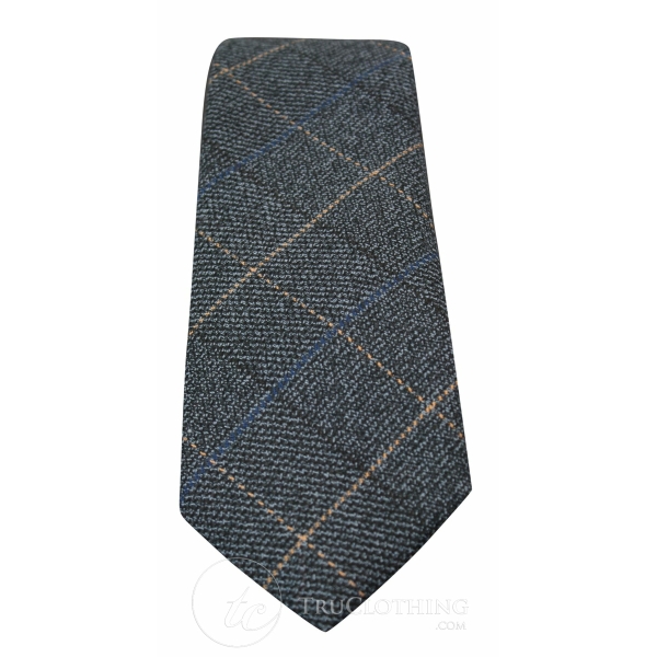 Herren Tweed Herringbone Strukturierte Marc Darcy Krawatten Klassisch Vintage Retro Scott Blau
