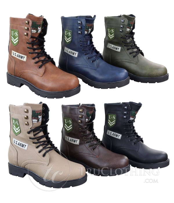 Mens U.S. Army Style Ankle Boots