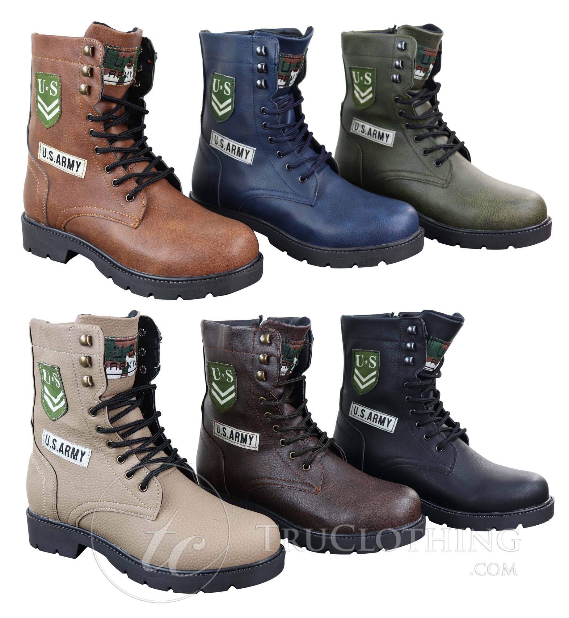 mens army style boots