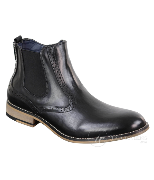 Mens Vintage Brogue Ankle Boots - Cavani Fox