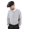 Mens Vintage Check Pattern Shirt with Removable Collar