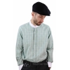 Mens Vintage Check Pattern Shirt with Removable Collar