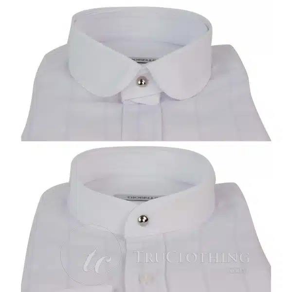Mens Vintage Check Pattern Shirt with Removable Collar