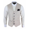 Mens Vintage Cream Waistcoat with Pocket Watch