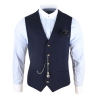 Mens Vintage Navy-Blue Waistcoat with Pocket Watch