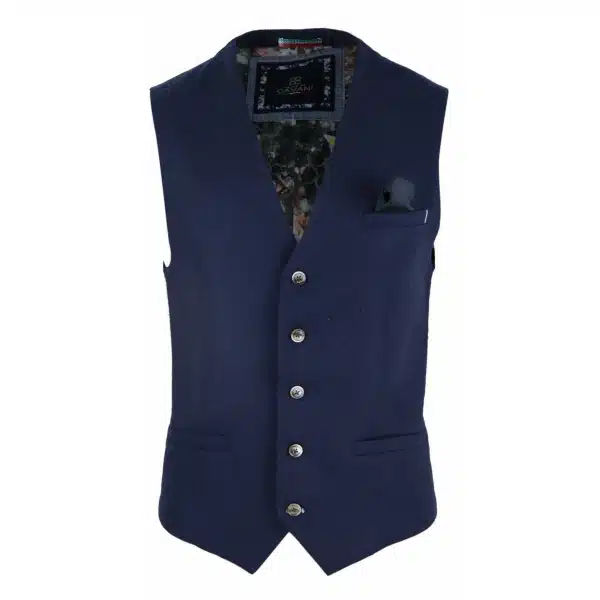 Mens Vintage Navy-Blue Waistcoat with Pocket Watch
