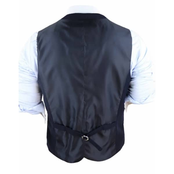 Mens Vintage Navy-Blue Waistcoat with Pocket Watch