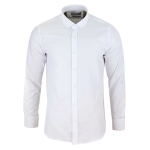 Mens White Club Collar Shirt - XL, Slim Fit