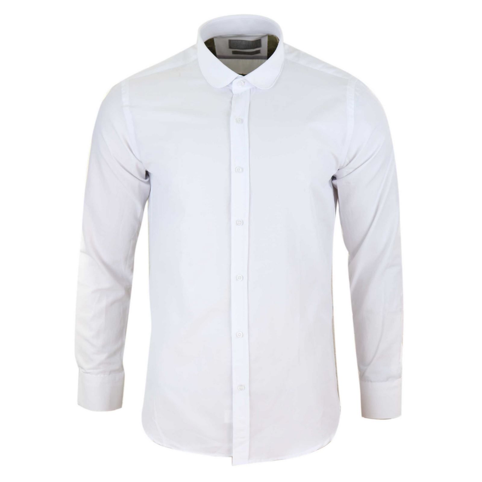 Mens White Club Collar Shirt: Buy ...