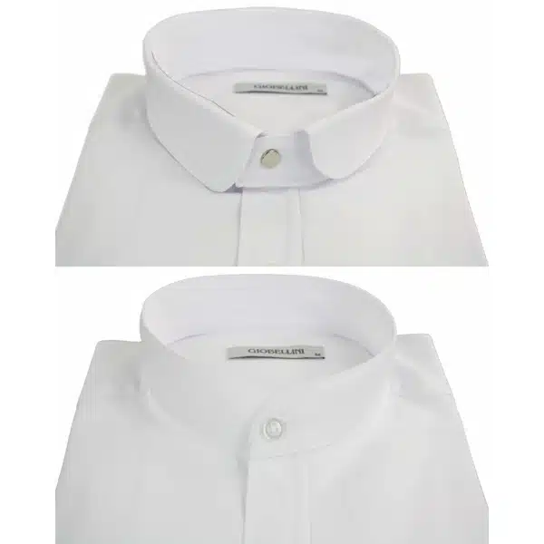 Mens White Nehru Collar Shirt + Removable Collar