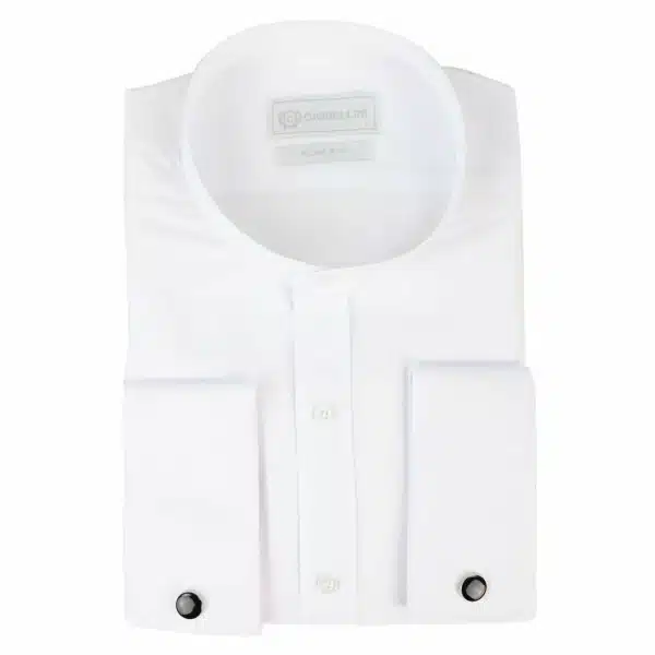 Mens White Nehru Collar Shirt + Removable Collar