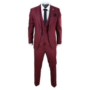 Mens Wine 3 Piece Suit: Buy Online - Happy Gentleman