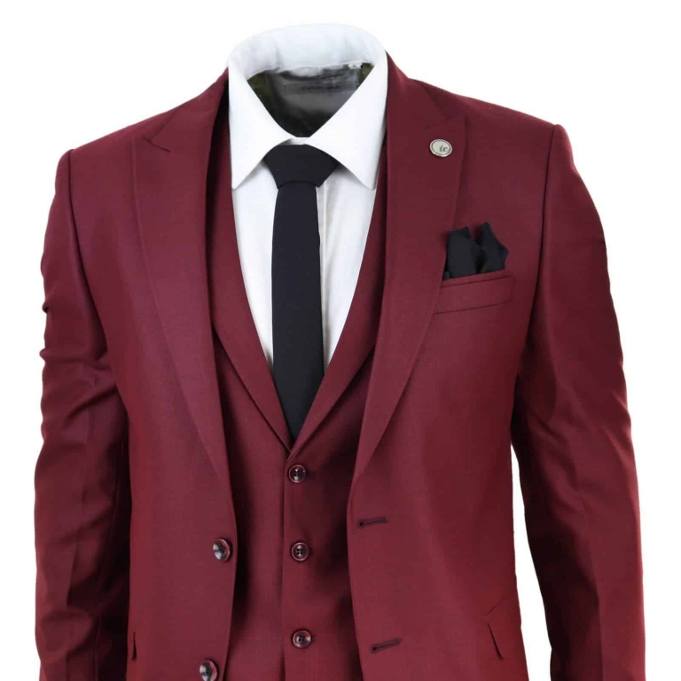 Mens Wine 3 Piece Suit: Buy Online - Happy Gentleman