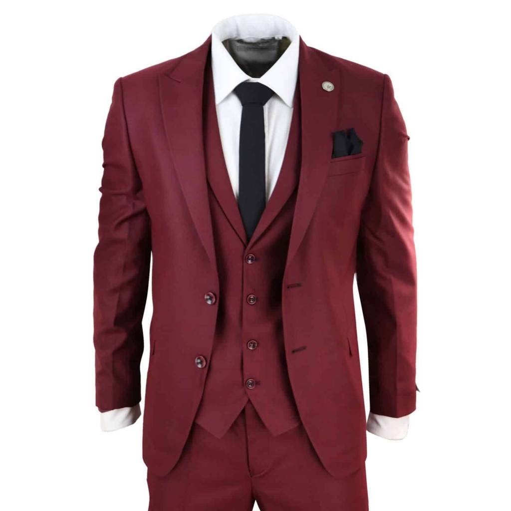 Mens Wine 3 Piece Suit: Buy Online - Happy Gentleman