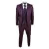 Mens Wine 4 Piece Shawl Lapel Suit