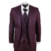 Mens Wine 4 Piece Shawl Lapel Suit