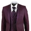 Mens Wine 4 Piece Shawl Lapel Suit
