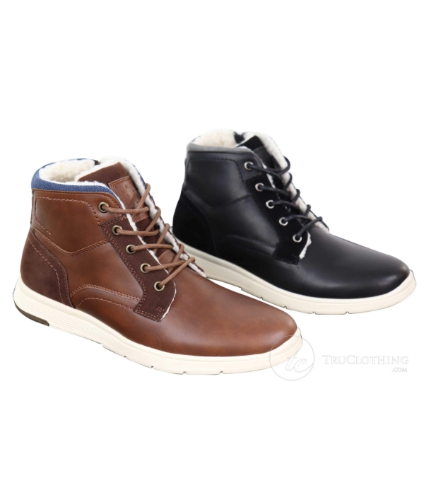 Mens Winter PU Leather Boots