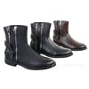 Mens Zip Biker Motorcycle Boots Punk Rock Ankle Belted Buckle Casual