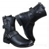 Mens Zip Punk Rock Goth Emo Ankle Boots Brown Black Leather Buckle