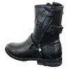 Mens Zip Punk Rock Goth Emo Ankle Boots Brown Black Leather Buckle