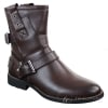 Mens Zip Punk Rock Goth Emo Ankle Boots Brown Black Leather Buckle