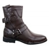 Mens Zip Punk Rock Goth Emo Ankle Boots Brown Black Leather Buckle