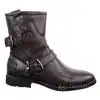 Mens Zip Punk Rock Goth Emo Ankle Boots Brown Black Leather Buckle