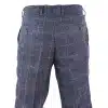 Mens Blue Check Vintage Trousers - Cavani Miles