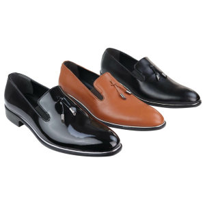 Herren-Slip-On-Schuhe mit Quaste und Metallbesatz