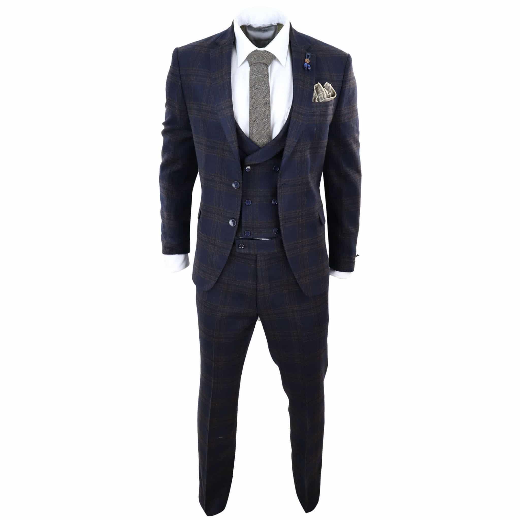 navy blue check pants