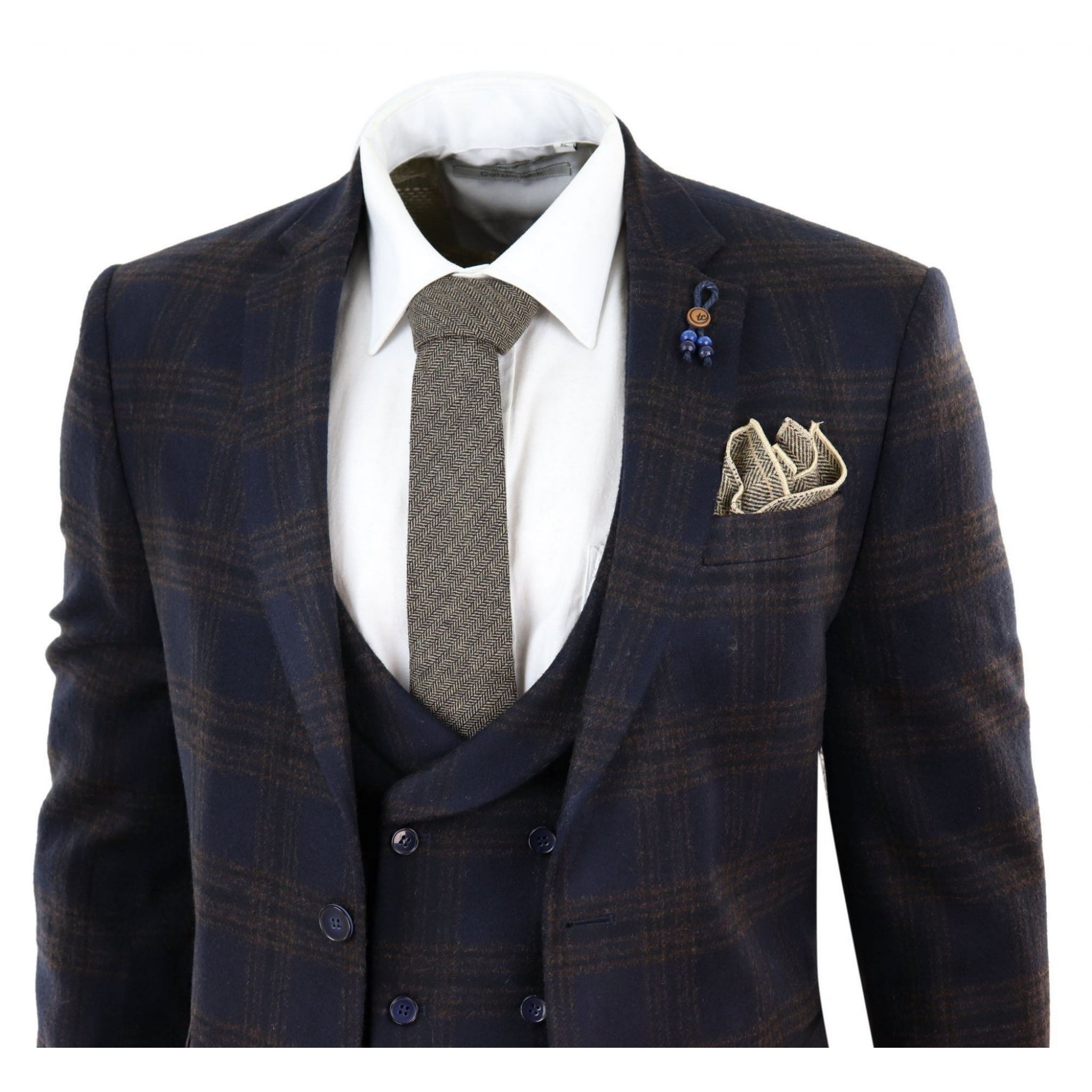 navy blue check pants