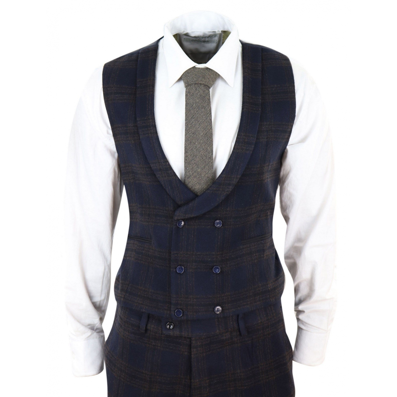 navy blue check pants