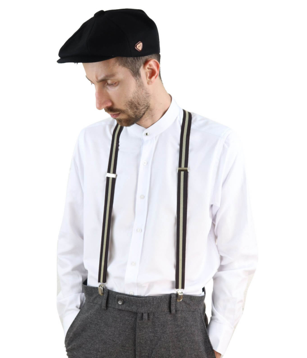 Mens Stripe Classic Trouser Suspenders