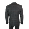 Paul Andrew Harvey - Mens Charcoal Grey Black 3 Piece Tweed Suit Wine Vintage Retro Peaky Blinders
