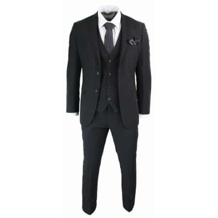 Paul Andrew Parker - Mens 3 Piece Black Tailored Fit Complete Suit ...