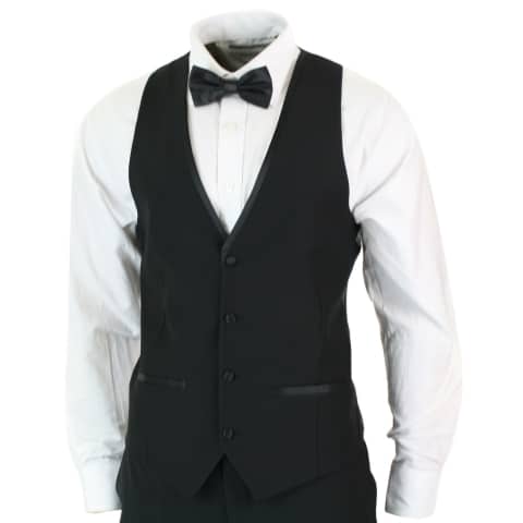 Paul Andrew Regent Black - Mens 3 Piece Black Classic Satin Tuxedo ...