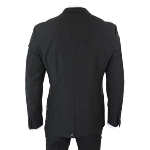 Paul Andrew Regent Black - Mens 3 Piece Black Classic Satin Tuxedo ...