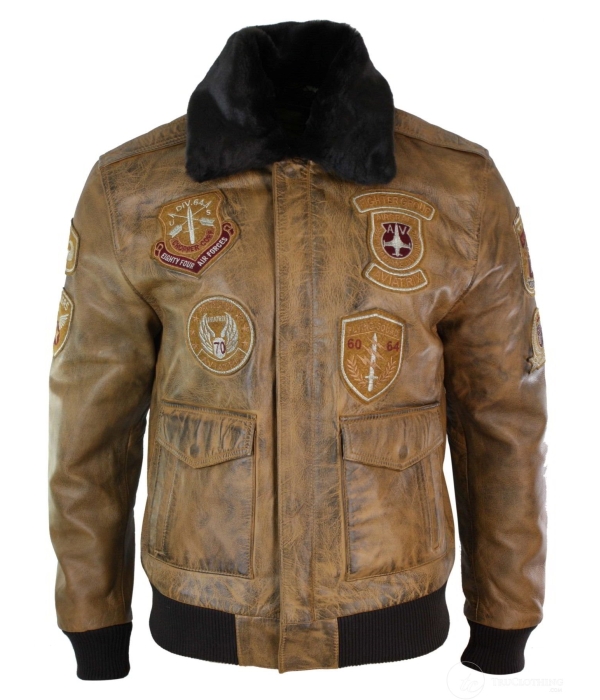 Mens tan aviator jacket hotsell