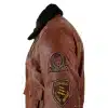 Mens Aviator Flying Pilot Bomber Jacket Vintage Tan Removable Black Fur Collar-Nevada Timber
