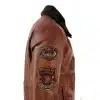 Mens Aviator Flying Pilot Bomber Jacket Vintage Tan Removable Black Fur Collar-Nevada Timber