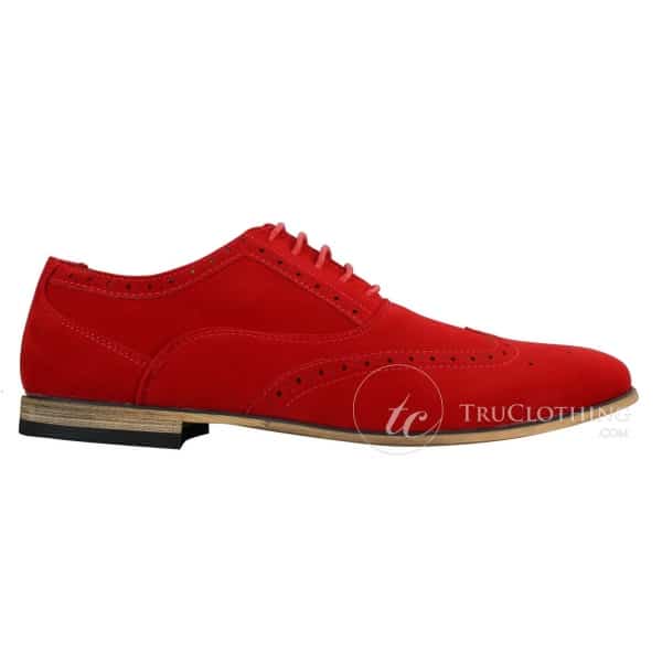 Patron 238 Mens Suede Leather Brogues Smart Casual Red Brown Navy Black Laced Shoes Retro